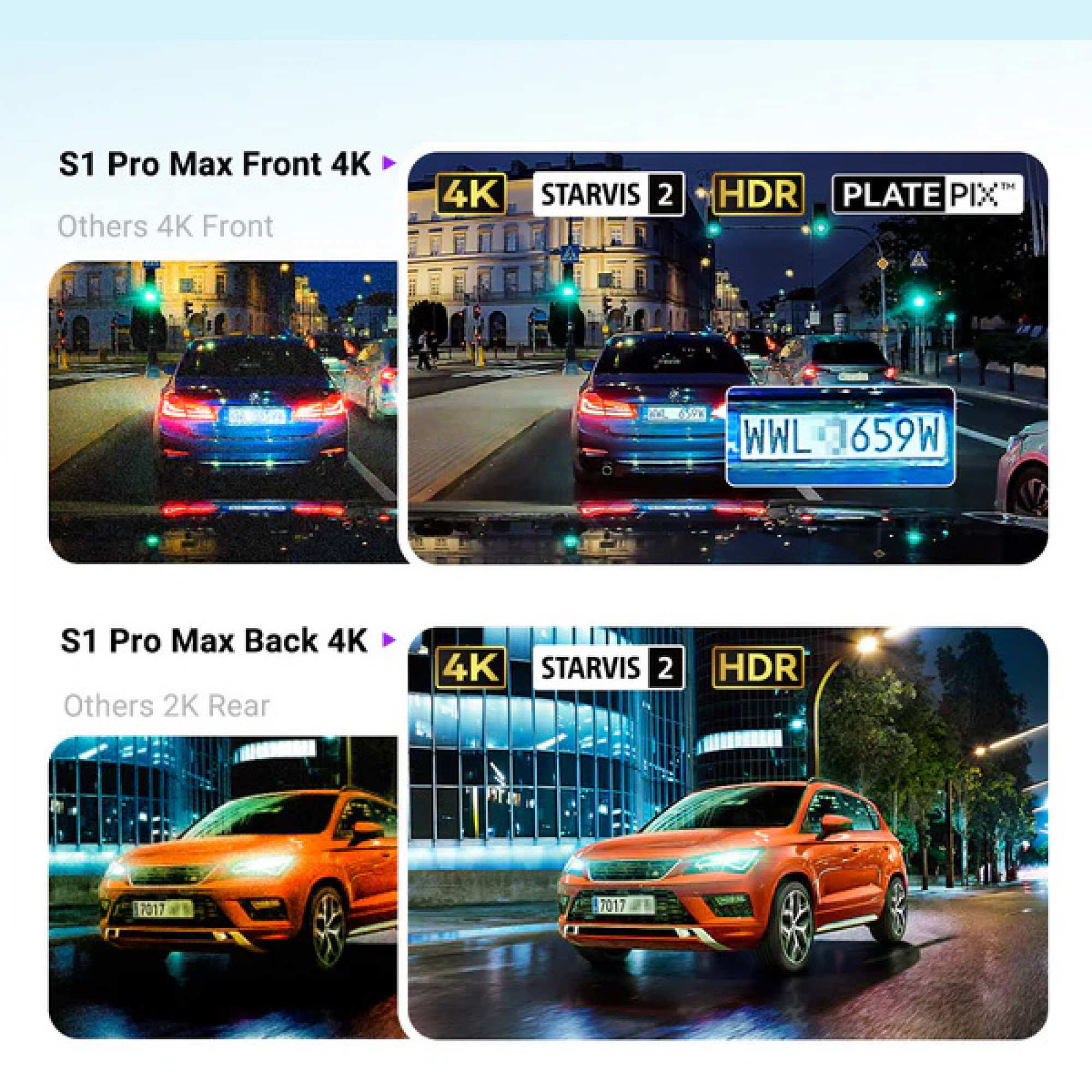 Видеорегистратор Vantrue Sonnet 1 Pro Max (Front 4K + Rear 4K)